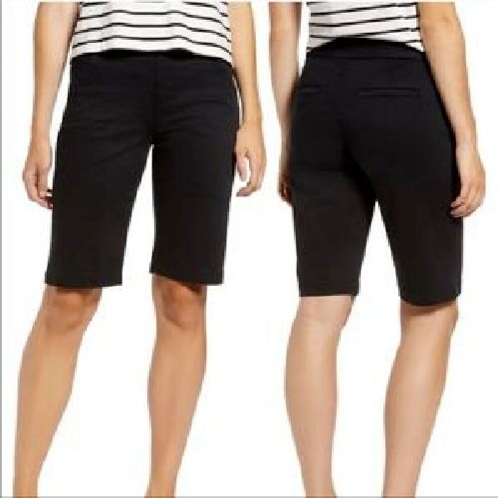 Liverpool Los Angeles, Bermuda Short Straight Stretch Knit Denim - Black, 0/25